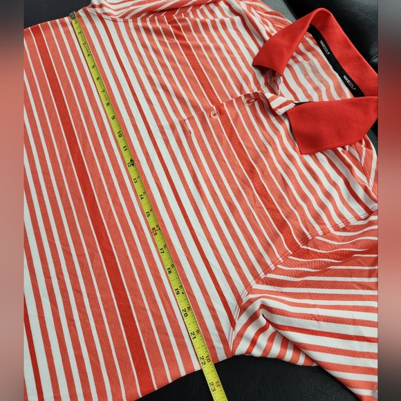 Nike Dri Fit Golf Tour Performance Polo Shirt Striped Red Men's Size Large - Picture 6 of 7
